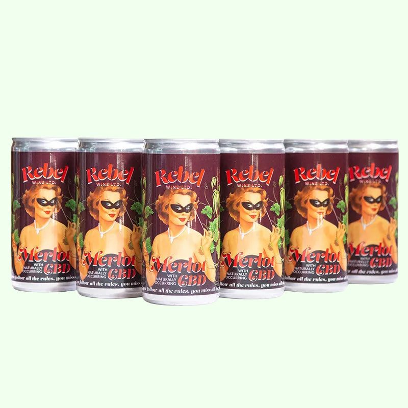 6 x Rebel Merlot  - 200ml can with CBD