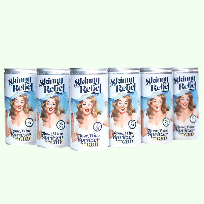 6 x Skinny Rebel Rosé Spritzer - 200ml can with CBD
