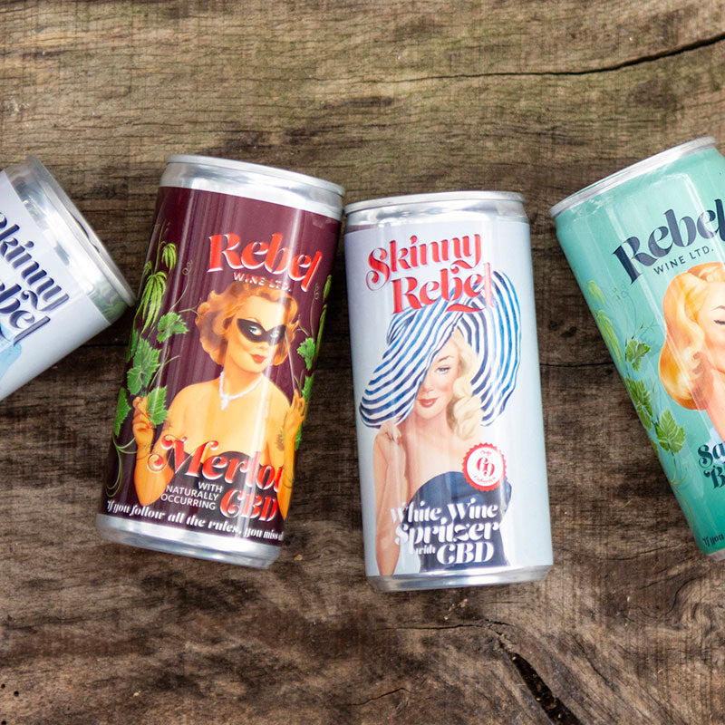 6 x Skinny Rebel White Wine Spritzer - 200ml can with CBD